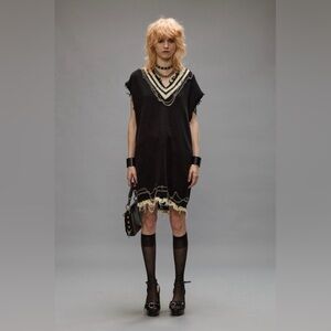 BNWT $1250 R13 Oversized Chain Embellished Vest Dress Large